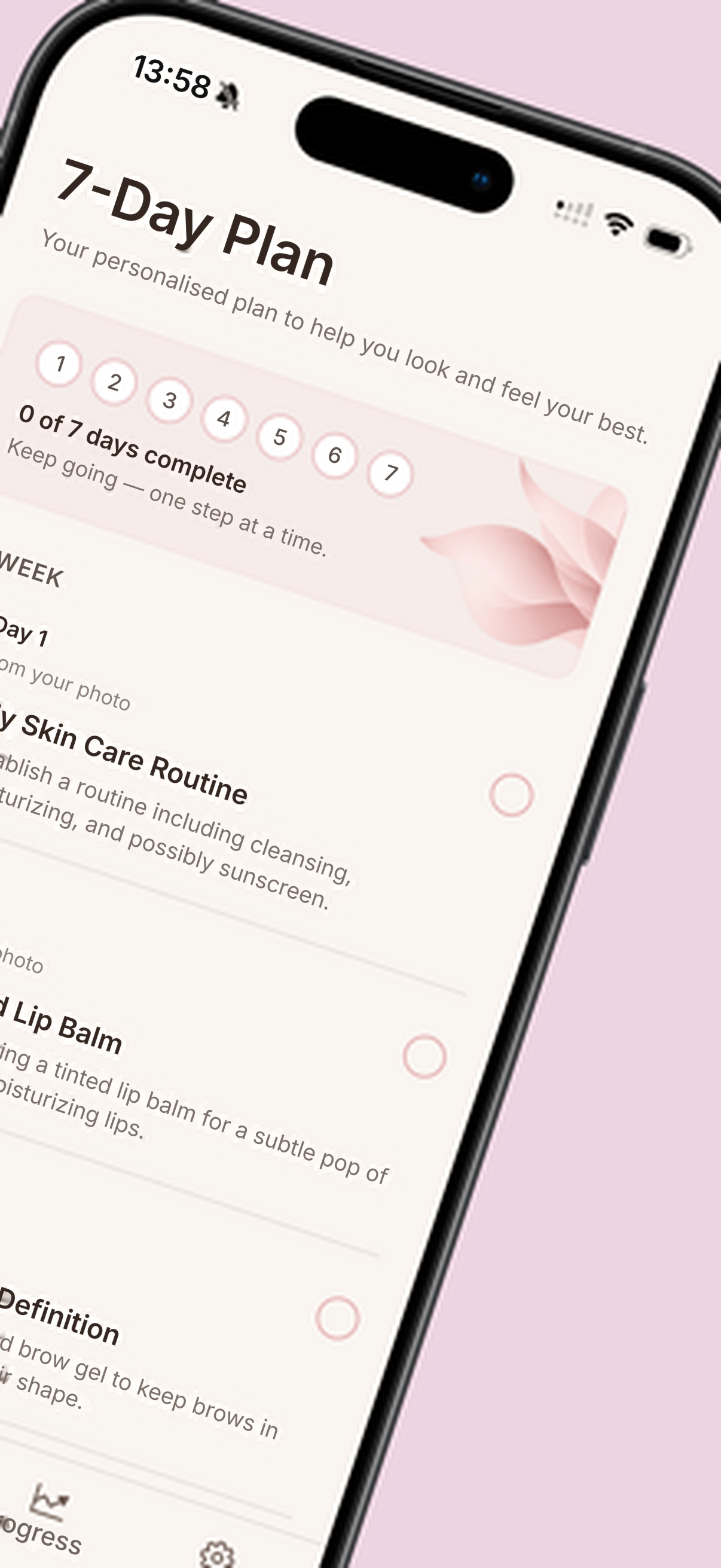 Naturally Her seven-day personalised beauty plan with daily actions